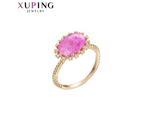 Кольцо Xuping с розовым фианитом позолота 18К 10007909
