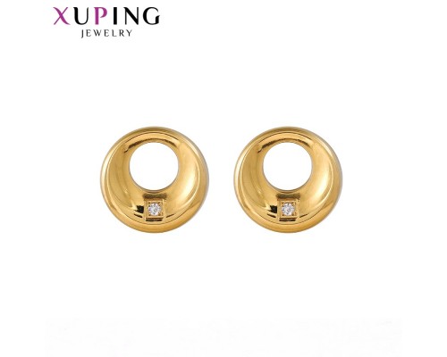 Серьги Xuping с белыми фианитами позолота 24К 10009782