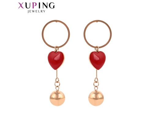 Серьги Xuping с эмалью розовая позолота ST 4471000
