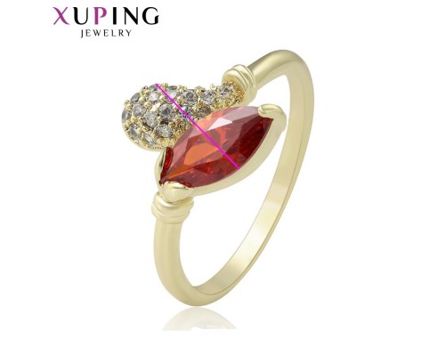 Кольцо Xuping с красными фианитами позолота 14К 6584000