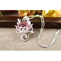 Цепочка и подвеска Xuping с фиолетовым кристаллом Swarovski родиум 10009746
